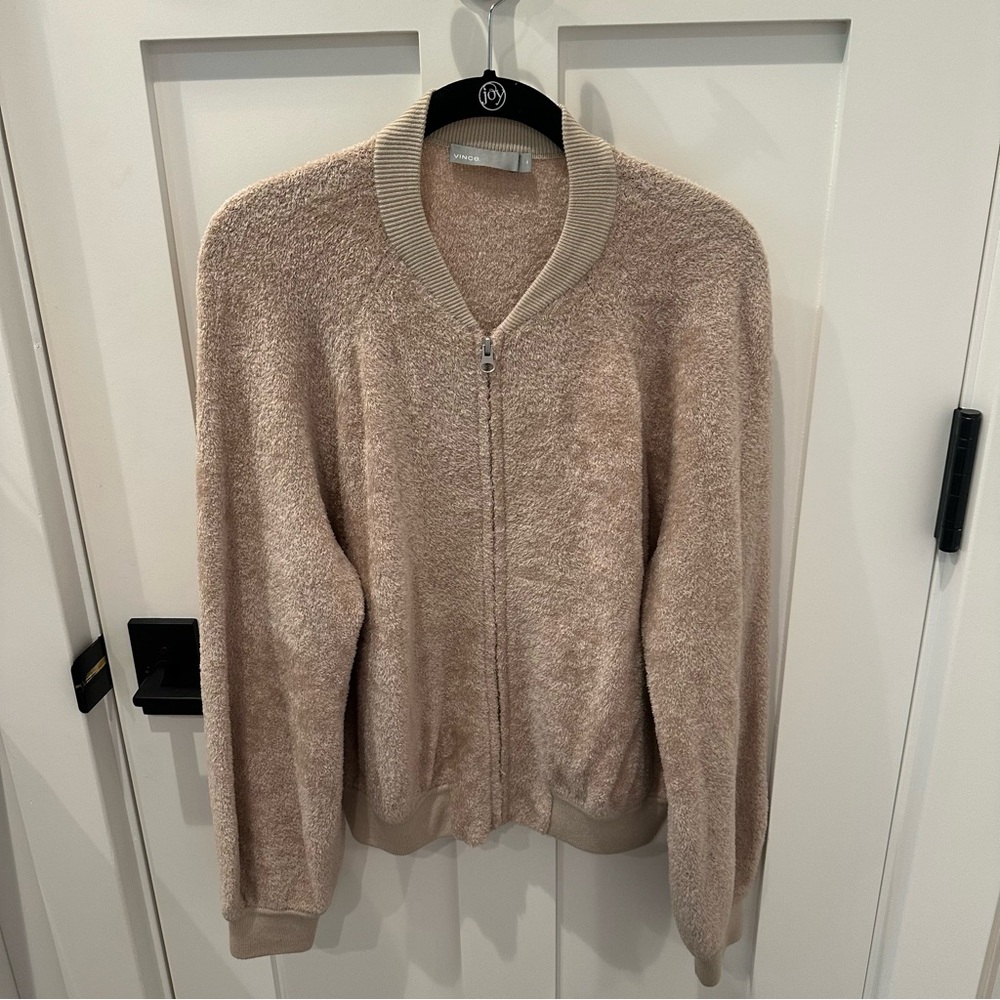 Vince Taupe Knit Sweater Jacket